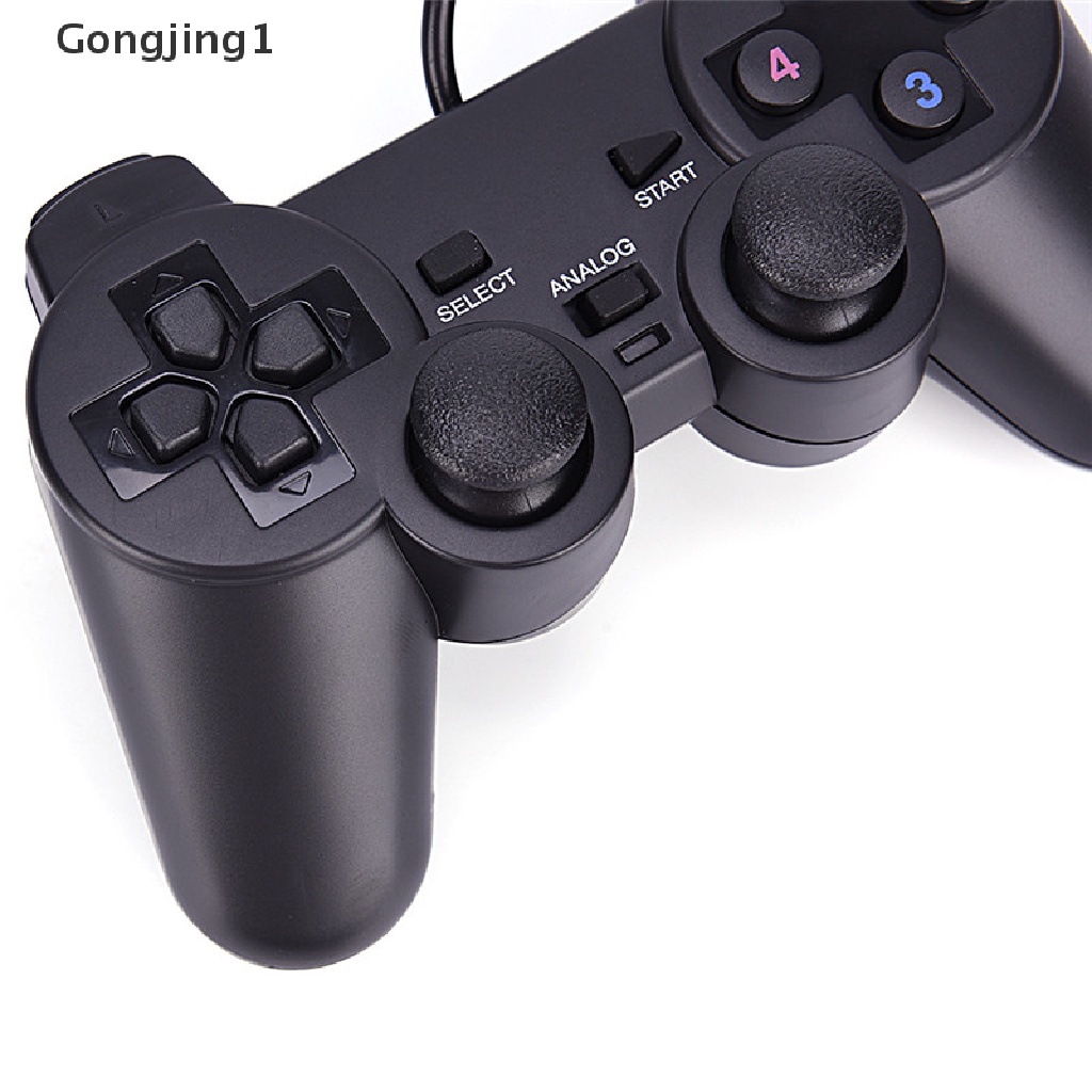 Gongjing1 Black USB Dual Shock PC Computer Wired Gamepad Game Controller Joystick VN