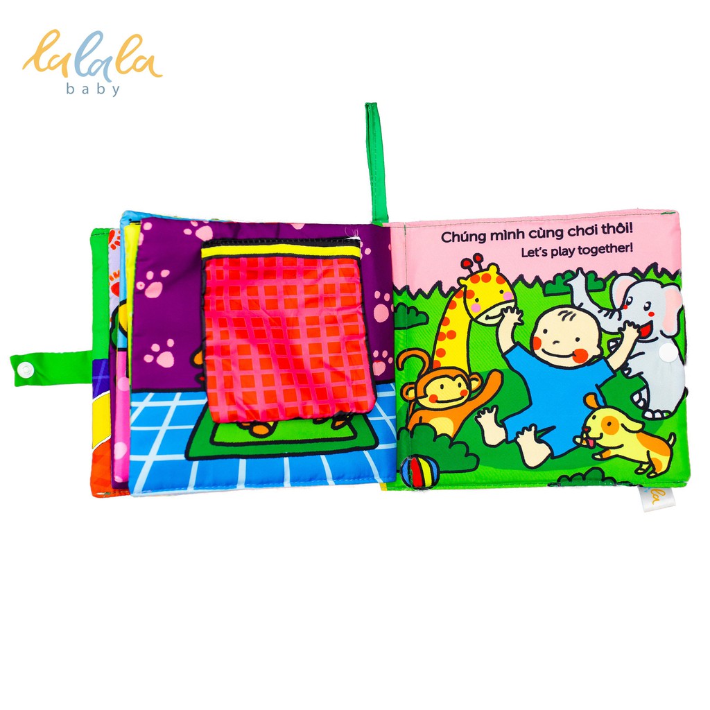 Sách vải Lalala baby kích thích đa giác quan cho bé Luli đâu rồi?- Where is Luli?, kích thước 18x18cm, 12 trang