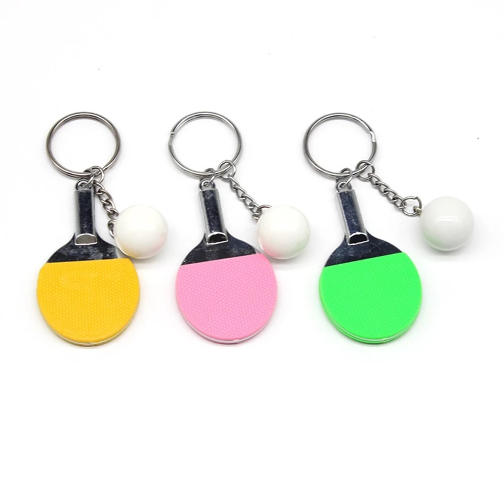 Móc khóa trang trí hình vợt bóng bàn mini 7 màu bắt mắt