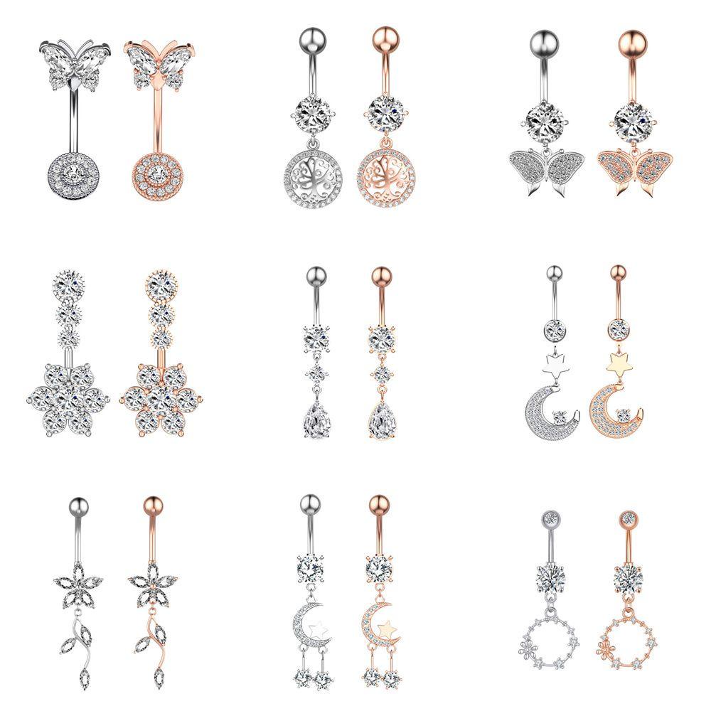 Khuyên Rốn Đính Đá Lấp Lánh Thời Trang Đi Biển Cho Nữ