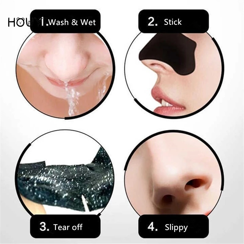 Set 10 Miếng Dán Mũi Lột Mụn Đầu Đen Tinh Chất Than Tre Tiện Dụng