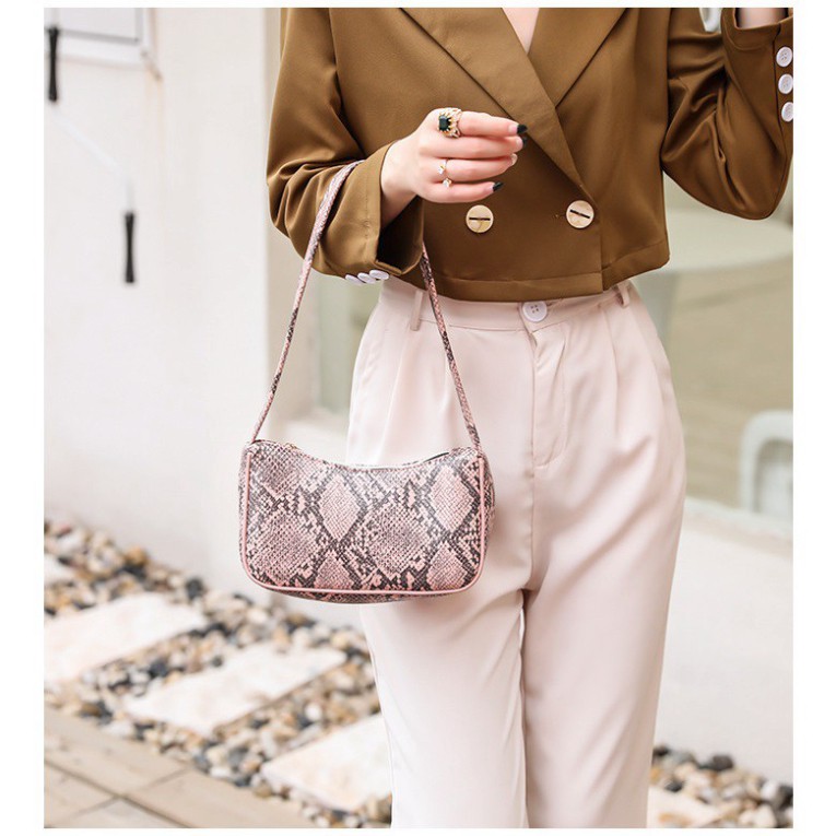 Túi kẹp nách, túi đeo vai vân da trăn quai tròn thời trang thanh lịch KN06 - Chjp Xjnh Boutique | BigBuy360 - bigbuy360.vn