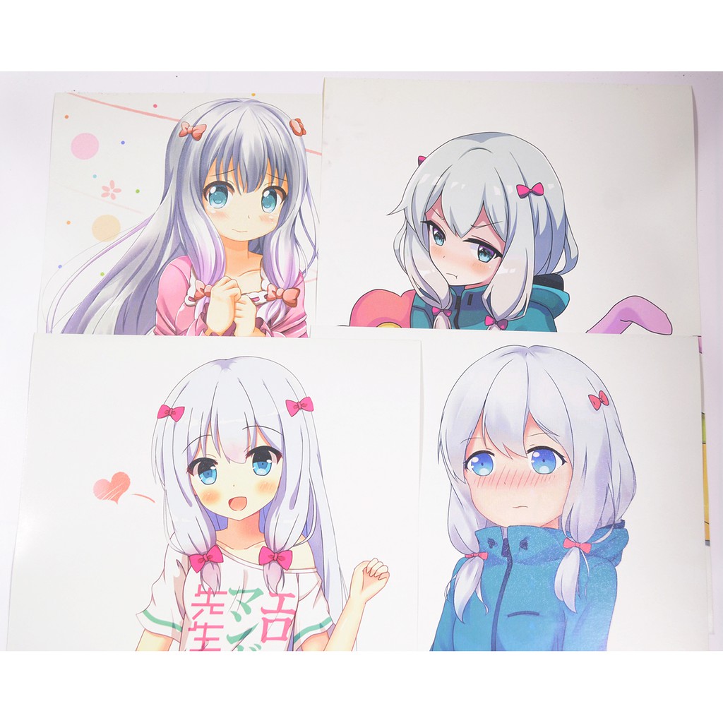 Bộ combo Hộp Postcard, Bưu thiếp + Bộ 8 tấm poster Anime - Eromanga sensei [CB]