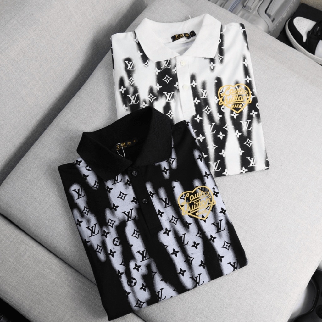 Áo Thun Nam Cổ Trụ Loang Màu Logo Đẹp Form Chuẩn Đủ Size Co Giãn Tốt Phong Cách Trẻ Trung Lịch Lãm [NEW UNISEX]