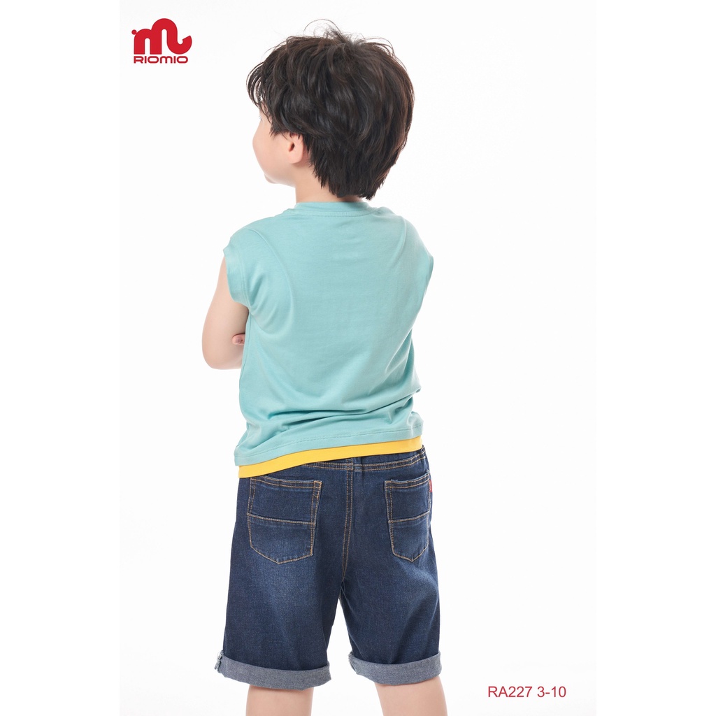 Áo thun bé trai sát nách 3-11 tuổi (15-40kg) RIOMIO cotton 4 chiều thoáng mát, thấm hút phong cách Hàn Quốc - RA227