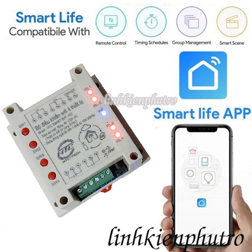 BỘ ĐIỀU KHIỂN WIFI 4 THIẾT BỊ HTC SMART WIFI 4CH Smart life APP