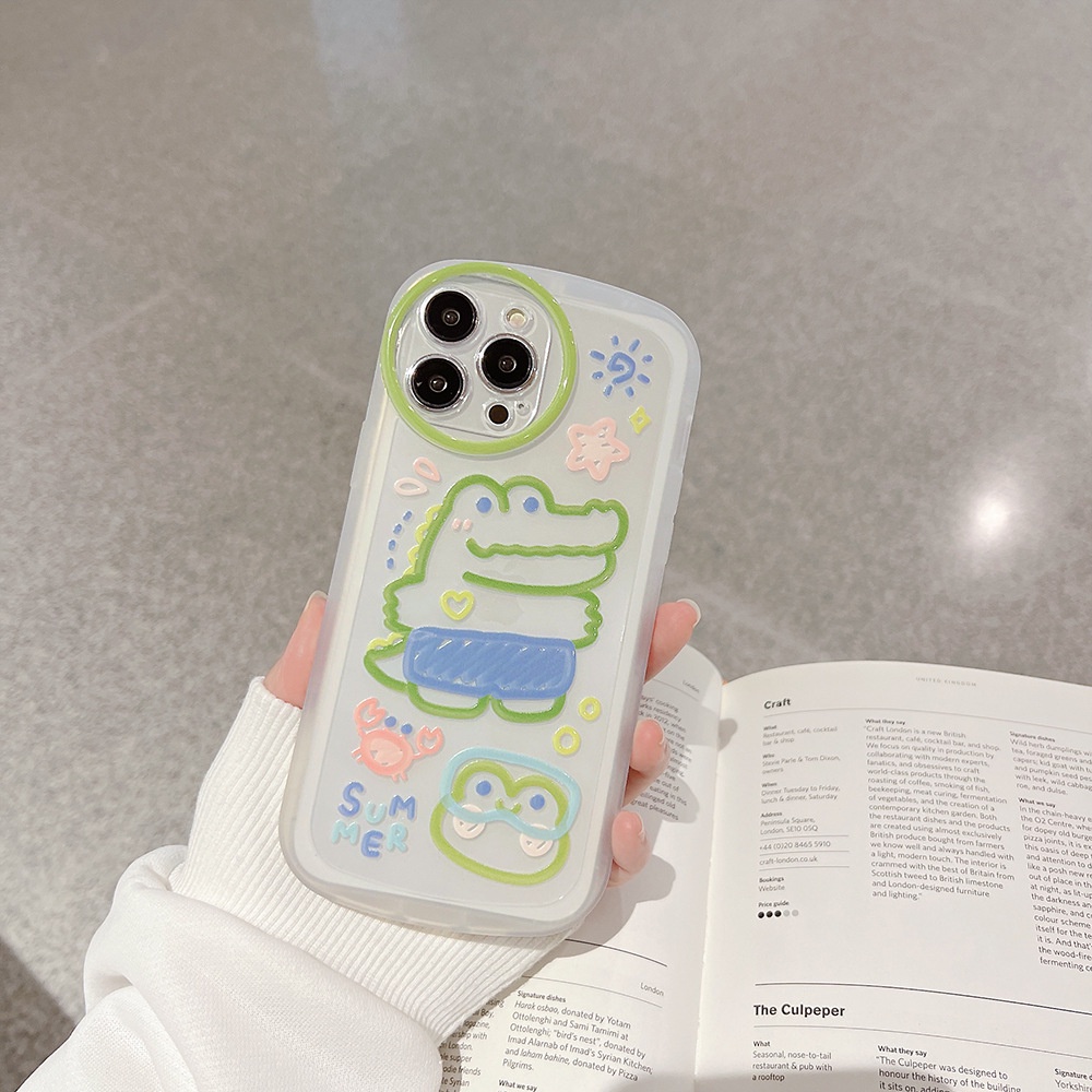 Ốp Điện Thoại TPU Silicone Hình Cá Sấu Cho ốp iPhone 11 pro max X Xr Xs 7 8 14 Plus Se 2020 12 pro max 13