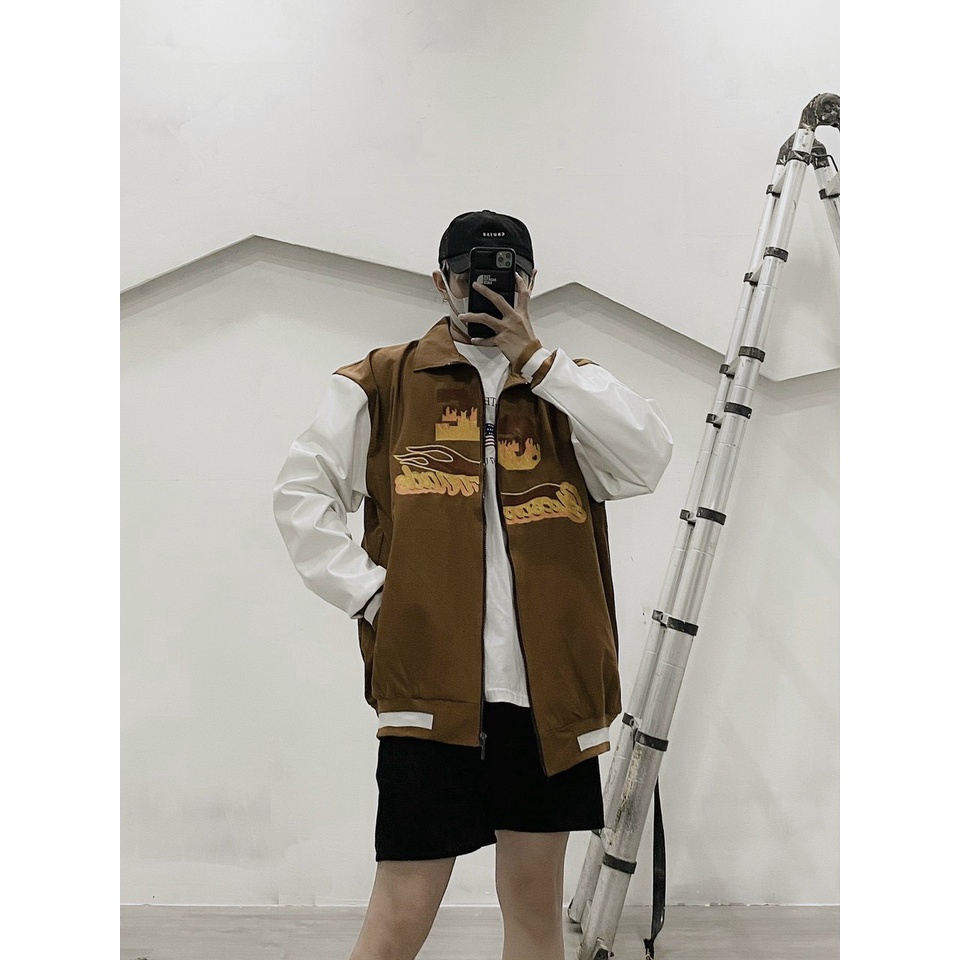Áo Khoác Bomber Varsity Jacket GE Nam Nữ Ulzzang Unisex Bom House