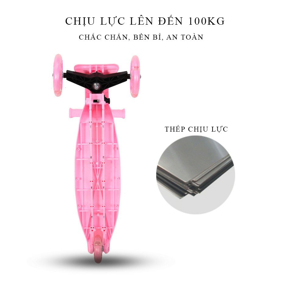 Xe trượt scooter 3 bánh có đèn cho bé