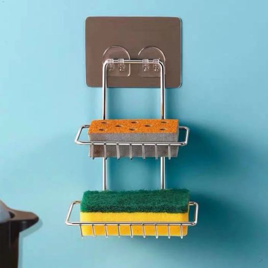 KỆ INOX 2 TẦNG ĐỂ XÀ PHÒNG TREO TƯỜNG NHÀ TẮM - KỆ ĐỂ ĐỒ NHÀ TẮM