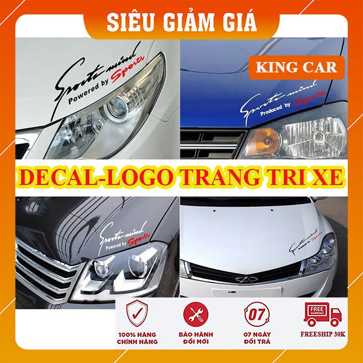 Decal tem sport mind trang trí ô tô tem dán nắp capo ô tô - Shop KingCar