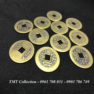 Combo 10 đồng xu phong thủy bằng đồng cầu lại tài lộc, cát tường, bình an – TMT Collection – SP001135