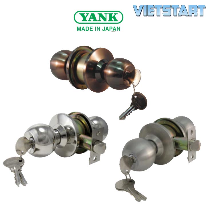 Khóa tay nắm tròn Yank made in Japan inox 304 - khóa cửa kho, khóa cửa toilet, thóa thông phòng