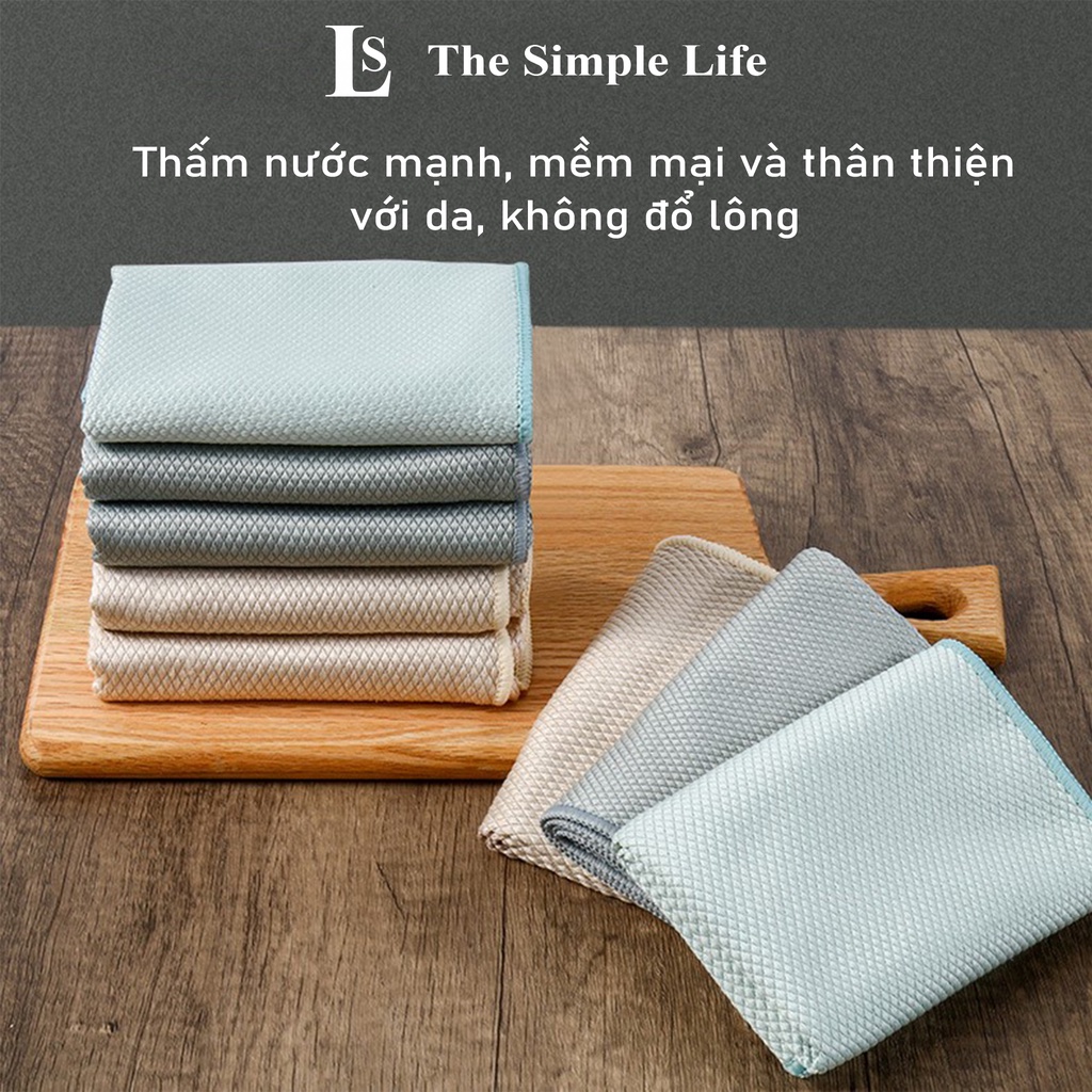 Khăn lau bếp 2 mặt siêu thấm, khăn lau tay, chén đĩa, lau bếp vảy cá siêu sạch đa năng, mềm mịn, cao cấp [CHÍNH HÃNG]