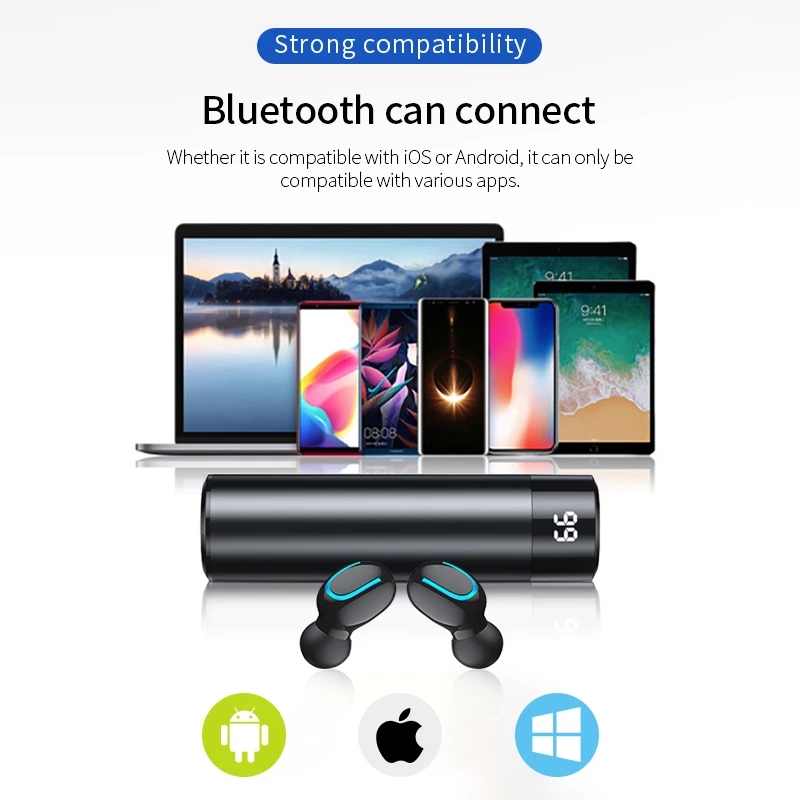 Tai Nghe Nhét Tai Bluetooth Không Dây Mini B9 Tws 3d Âm Thanh Nổi Hifi Chống Thấm Nước Có Micro Chất Lượng Cao