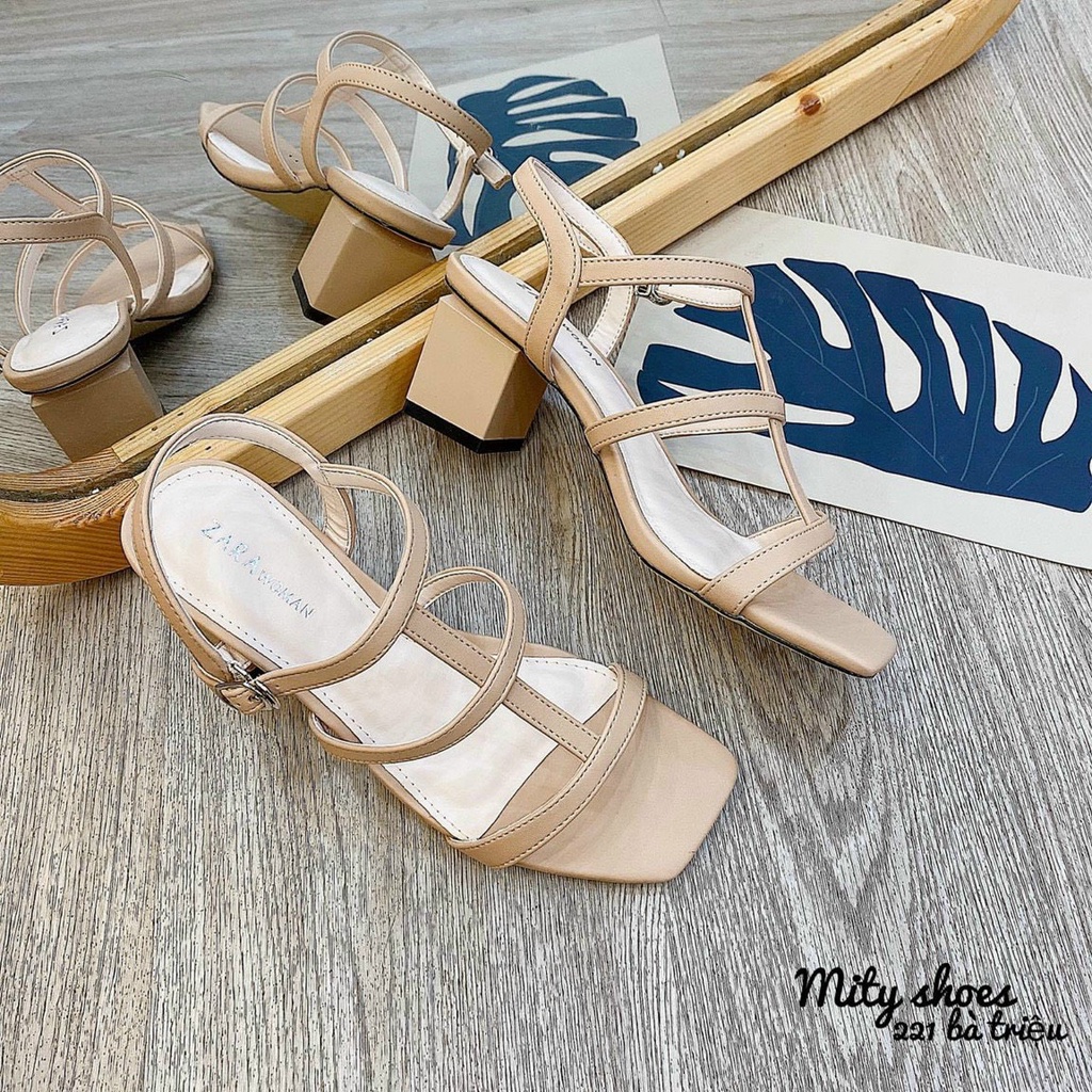 (S149) Sandal nữ 3 dây ngang gót 5 phân (mã M79 - VNXK)