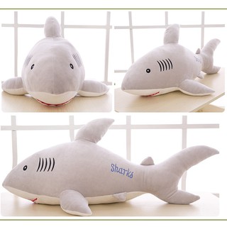 CÁ MẬP NHỒI BÔNG MÀU XÁM Size 65cm