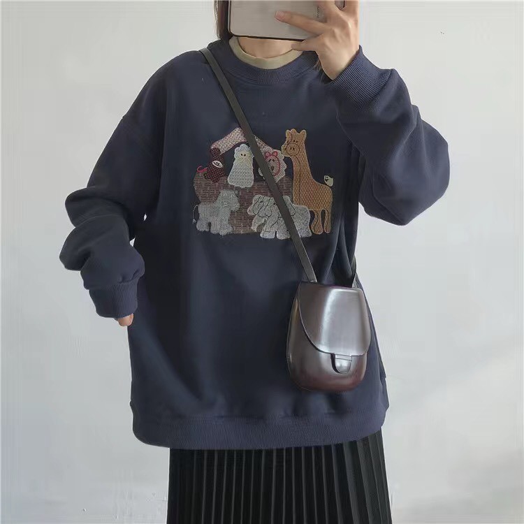 ÁO HOODIE THÊU HÌNH SIÊU CUTE
