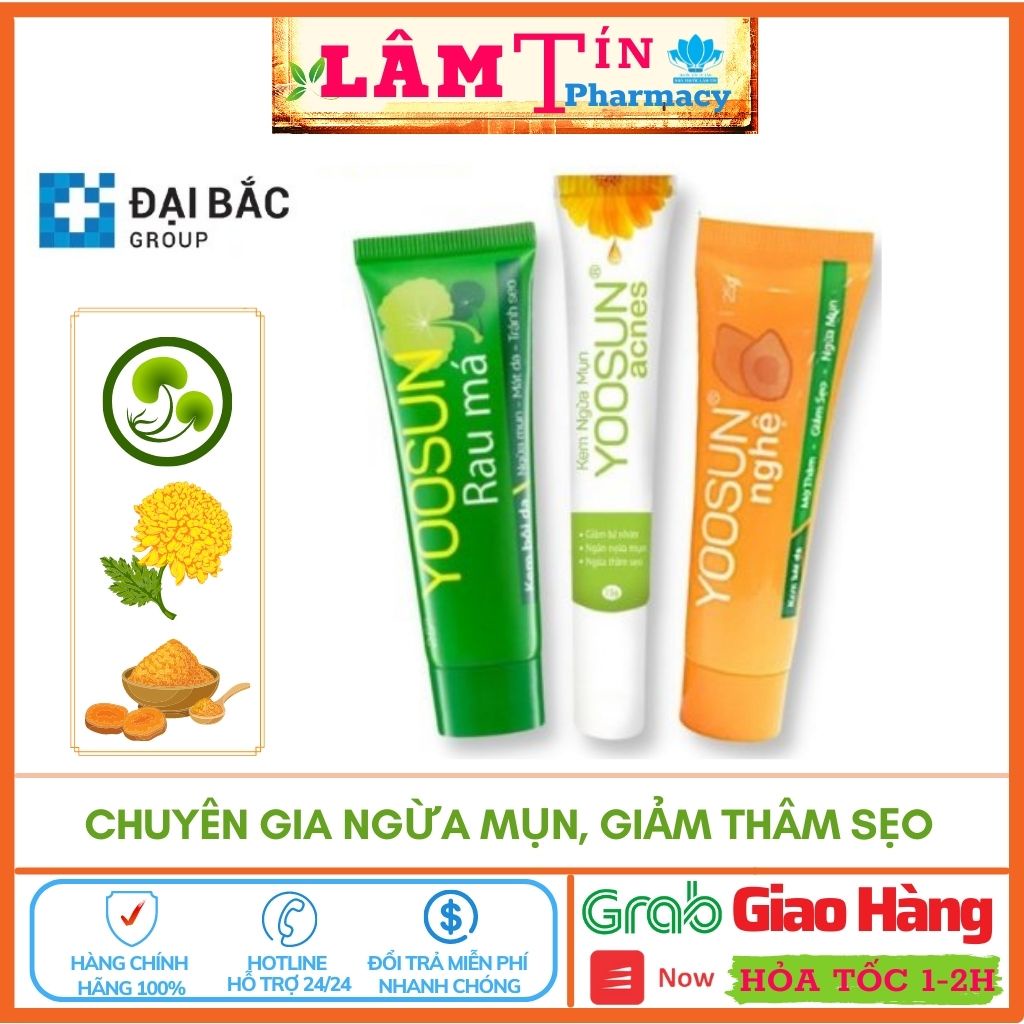 Kem Bôi Da Yoosun acnes - Rau Má - nghệ - Ngăn Ngừa Mụn, Mát Da, Mờ Thâm , 100% thảo dược tự nhiên