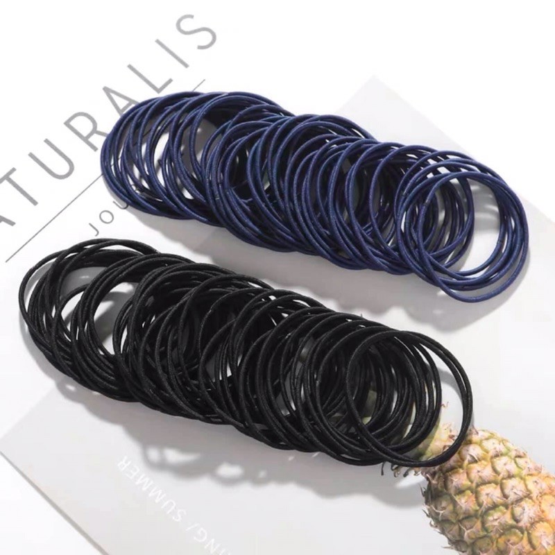 Set chun buộc tóc 100 cái. Dùng thích cực kì tóc dày tóc mỏng buộc được hết vừa dai vừa chắc ạ!