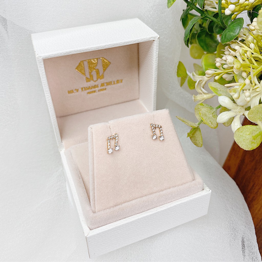 Bông tai vàng 14k Huy Thanh Jewelry BTFAM28