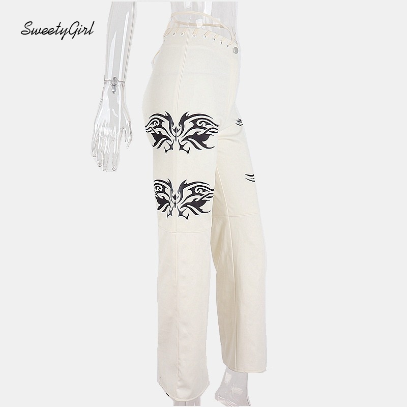 Quần dài lưng cao dáng ôm in họa tiết độc đáo thời trang dành cho nữ