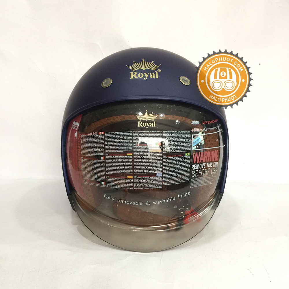 Nón bảo hiểm 3/4 kính âm Royal M139 Mực Nhám