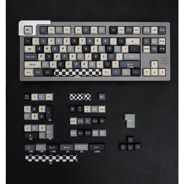 Nút Bàn Phím Cơ PBT 135 Phím Không Màu Cho 7U Space Bar 1.75U 2U
