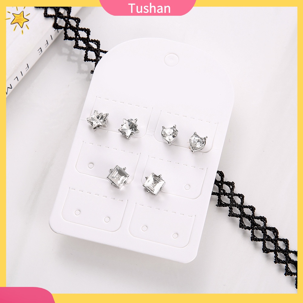 Set 3 đôi khuyên tai đính đá thời trang cho nữ