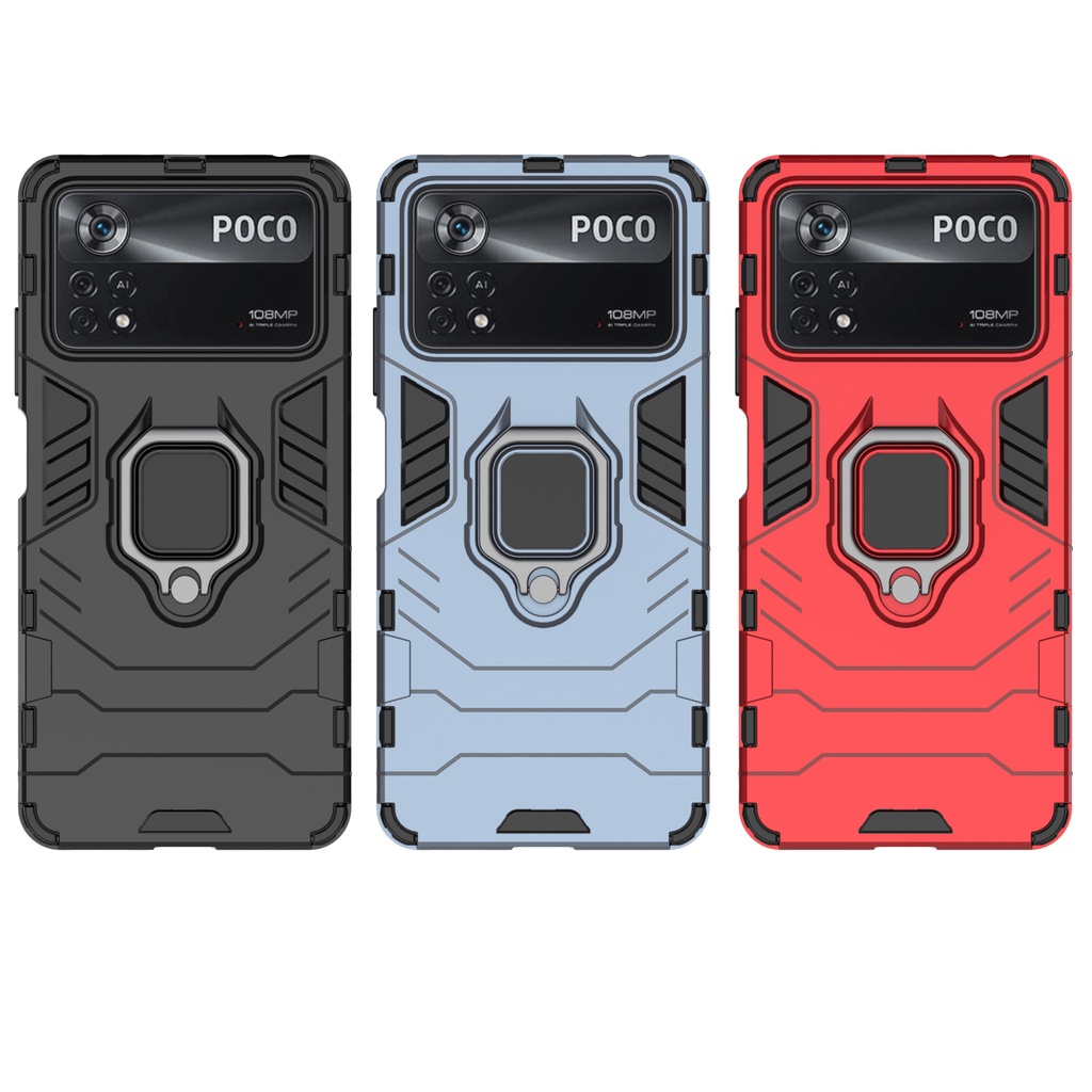 Ốp lưng Poco X4 Pro 5G Iron Man Iring chống sốc chống va đập mạnh giá đỡ xem phim