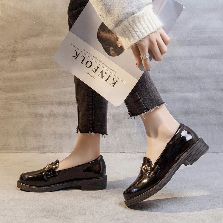 Giày lười IELGY da bóng phong cách Hàn Quốc trẻ trung thời trang dành cho nữ