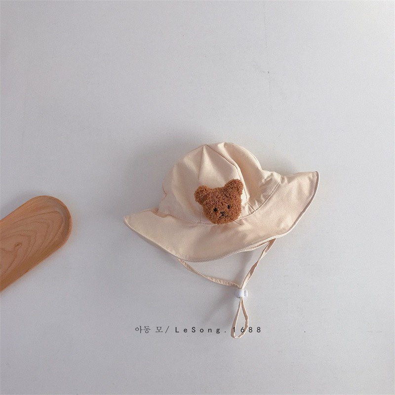 Mũ vành trẻ em hình mặt gấu cute, đáng iu, Size 48-50cm, bé dưới 3 tuổi