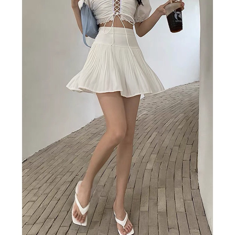 Chân váy xếp li ngắn lưng cao dáng chữ A. | BigBuy360 - bigbuy360.vn