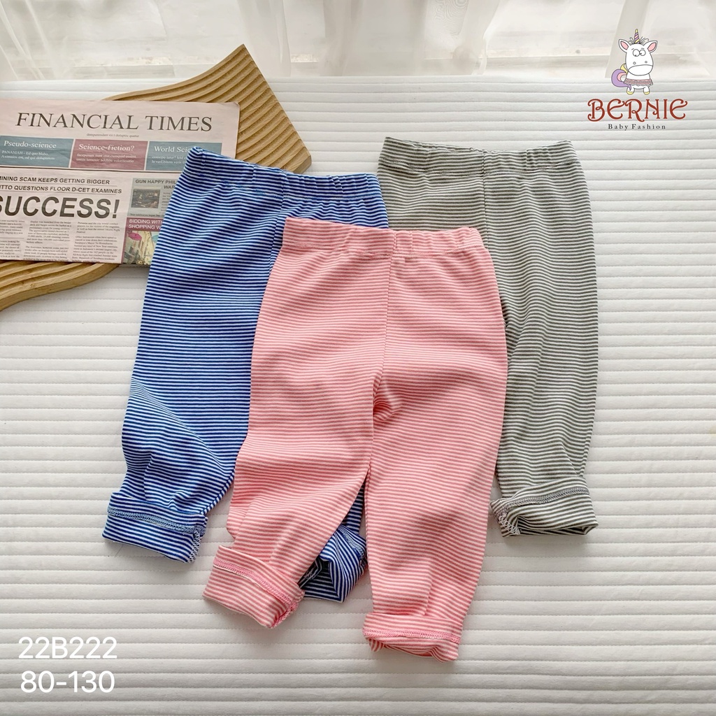 Bộ kẻ cổ lọ unisex cho bé, bộ thun dài tay cao cổ cotton thu đông cho bé