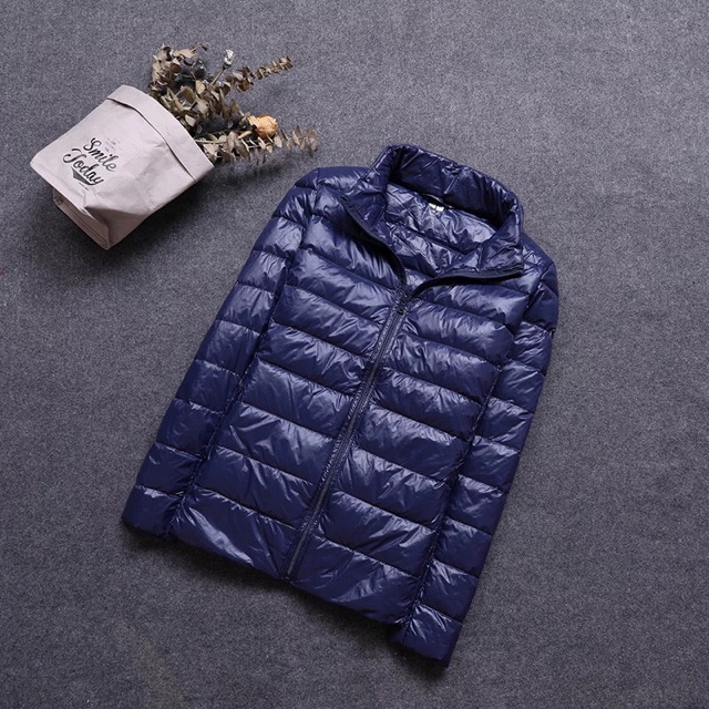 Áo phao lông vũ nữ siêu nhẹ loại không mũ