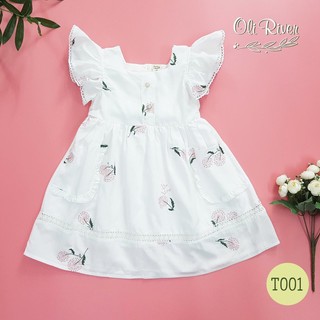 Váy thô trắng tay cánh tiên OliRiver