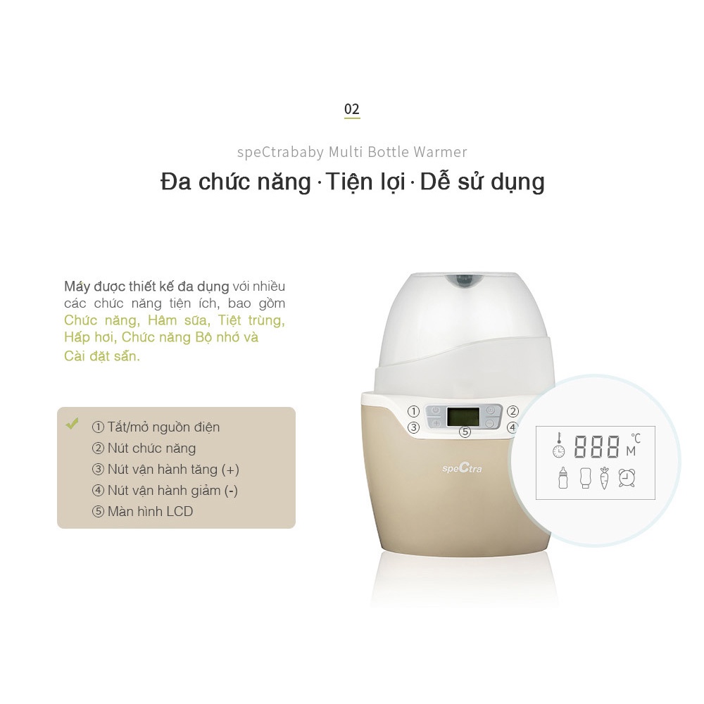 Máy hâm sữa đa chức năng SPECTRA dùng cho các phụ kiện máy hút sữa - MEDICAL