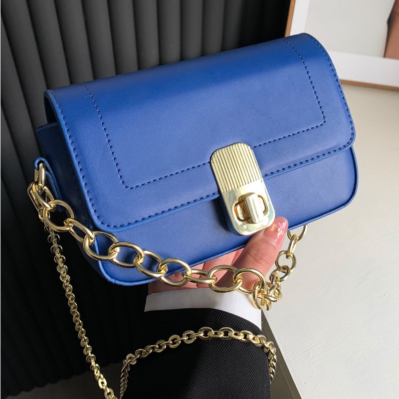 Túi Đeo Chéo Hình Vuông Cỡ Nhỏ Phối Dây Xích Thời Trang Thu Đông Chất Lượng Cao Cho Nữ