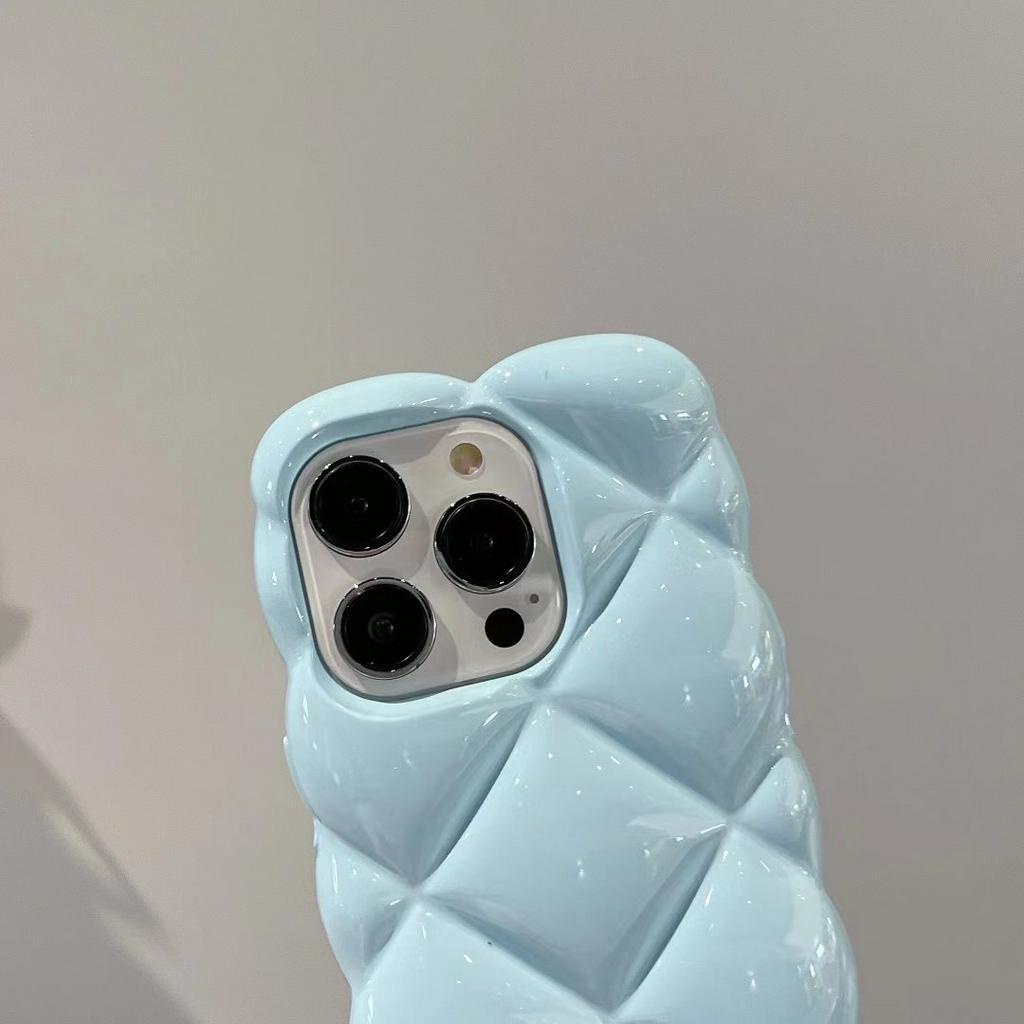 Ốp Điện Thoại Mềm Họa Tiết Kim Cương Màu Xanh Dương Cho iphone 12 12Proax 11 13 13promax 14promax 14