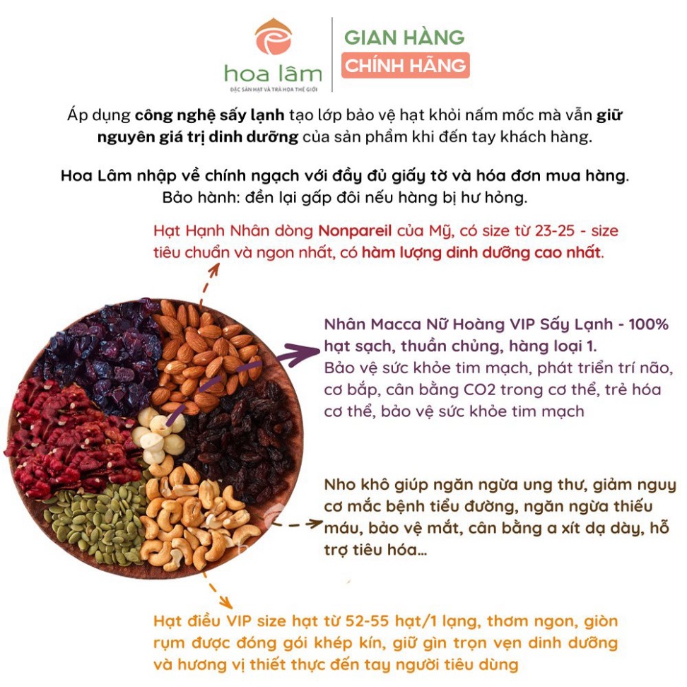 Hạt dinh dưỡng Hoa Lâm Nuts for Relaxation &amp; Sleep gips thư giãn và ngủ ngon 500g