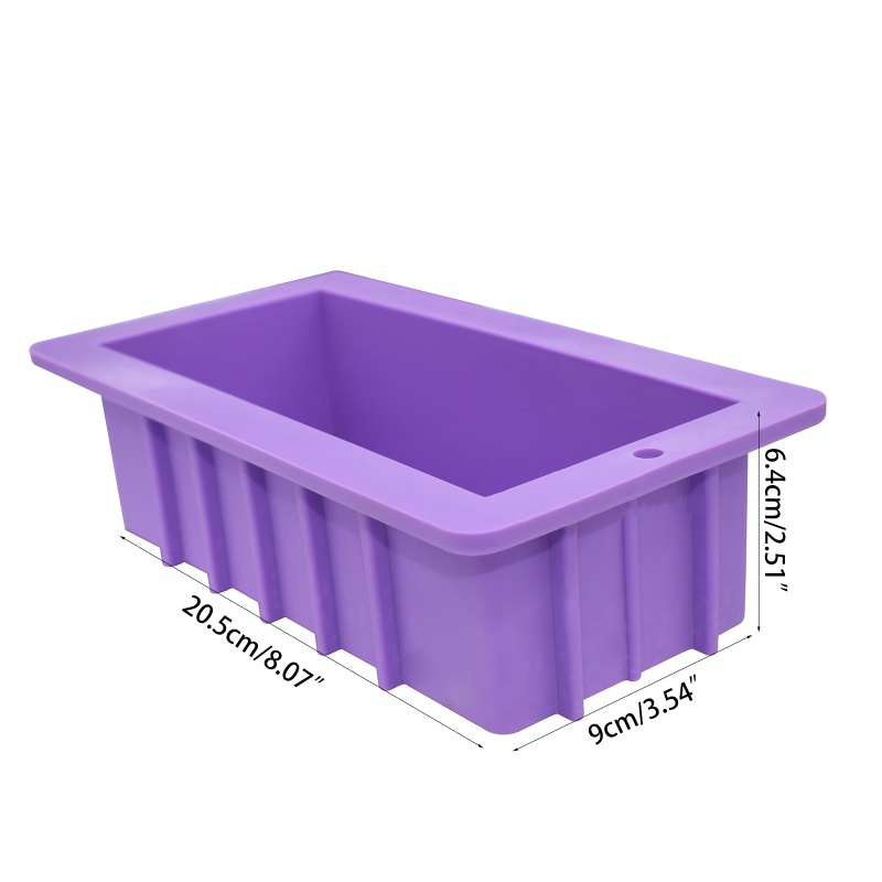 Khuôn Silicone Tạo Hình Chữ Nhật Kèm Dao Nhựa Làm Xà Phòng