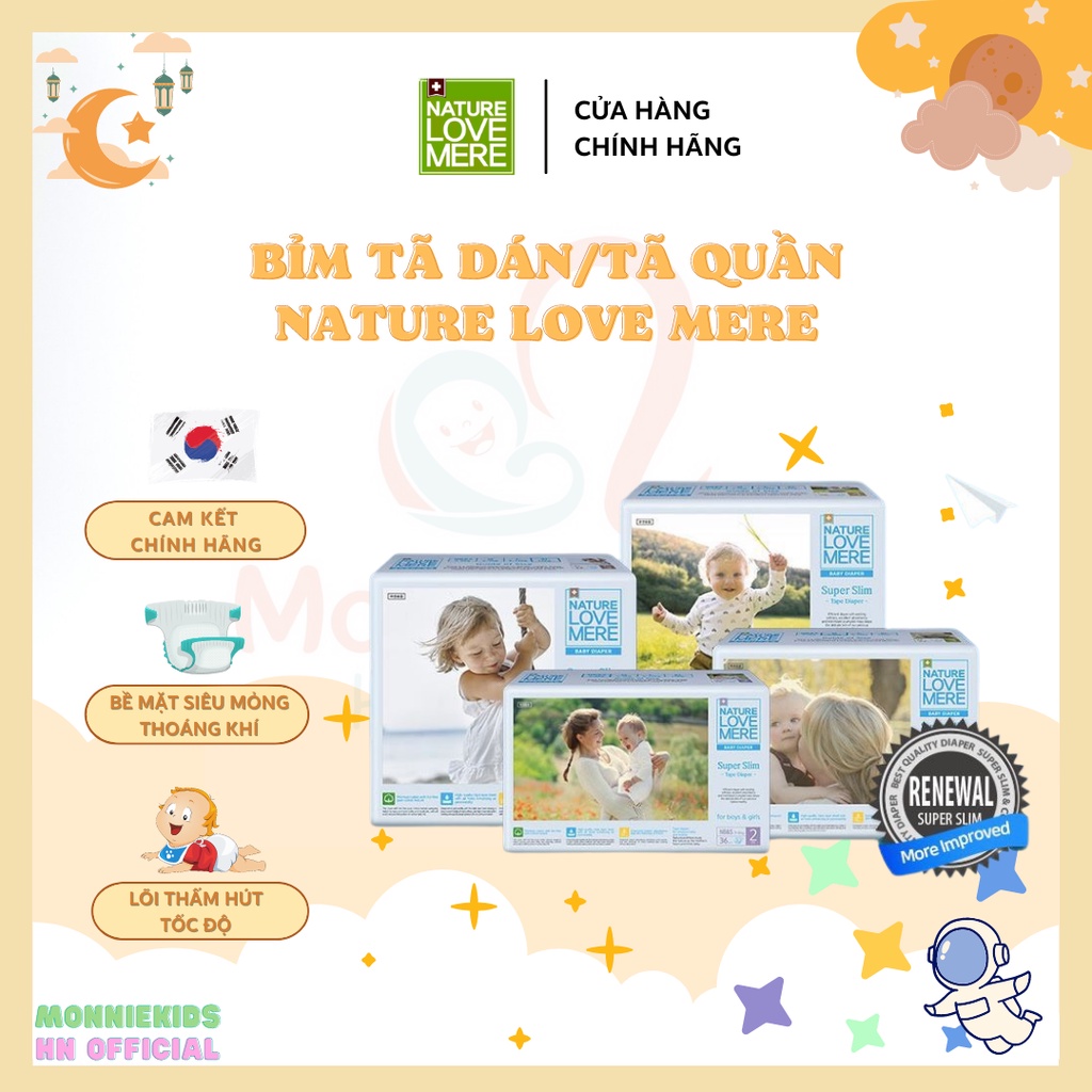 BỈM TÃ DÁN NATURE LOVE MERE NB+S 36/M 24/L 22/XL 20