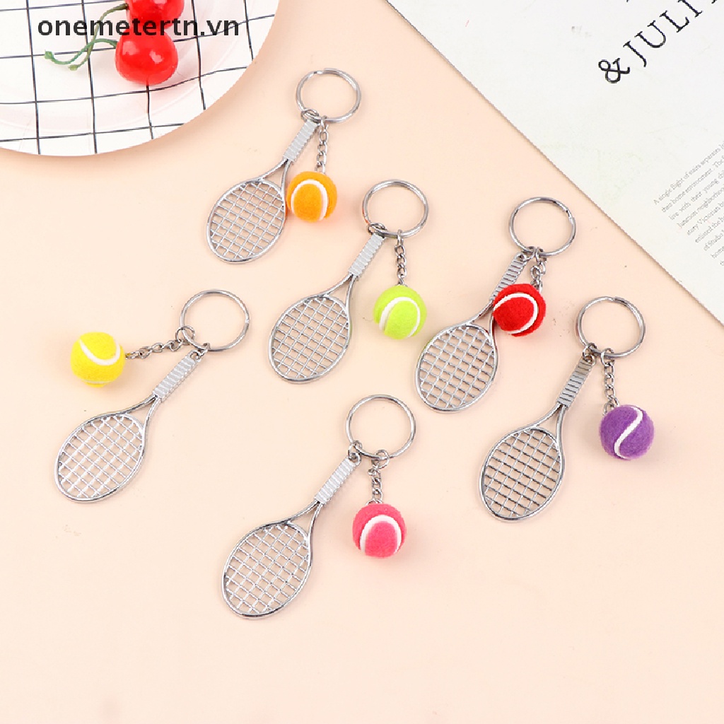 Onemetertn Móc Khóa Mini Hình Vợt Tennis 6 Màu Dễ Thương