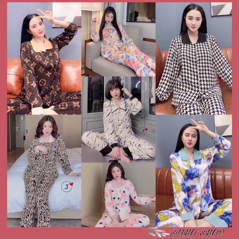 Bộ Pijama, bộ lụa 💕Mẫu mới nhất💕 tay dài quần dài, chất lụa Mango mềm mịn mát 💯Ảnh thật