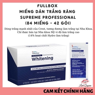 Fullbox Miếng dán trắng răng Crest Supreme Professional (42 gói)