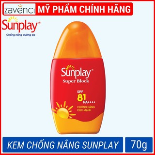 Kem chống nắng SUNPLAY Sun Play Super Block SPF 81 PA++++ Ngăn Đen Sạm Vượt Trội Không Chứa Cồn (70g)