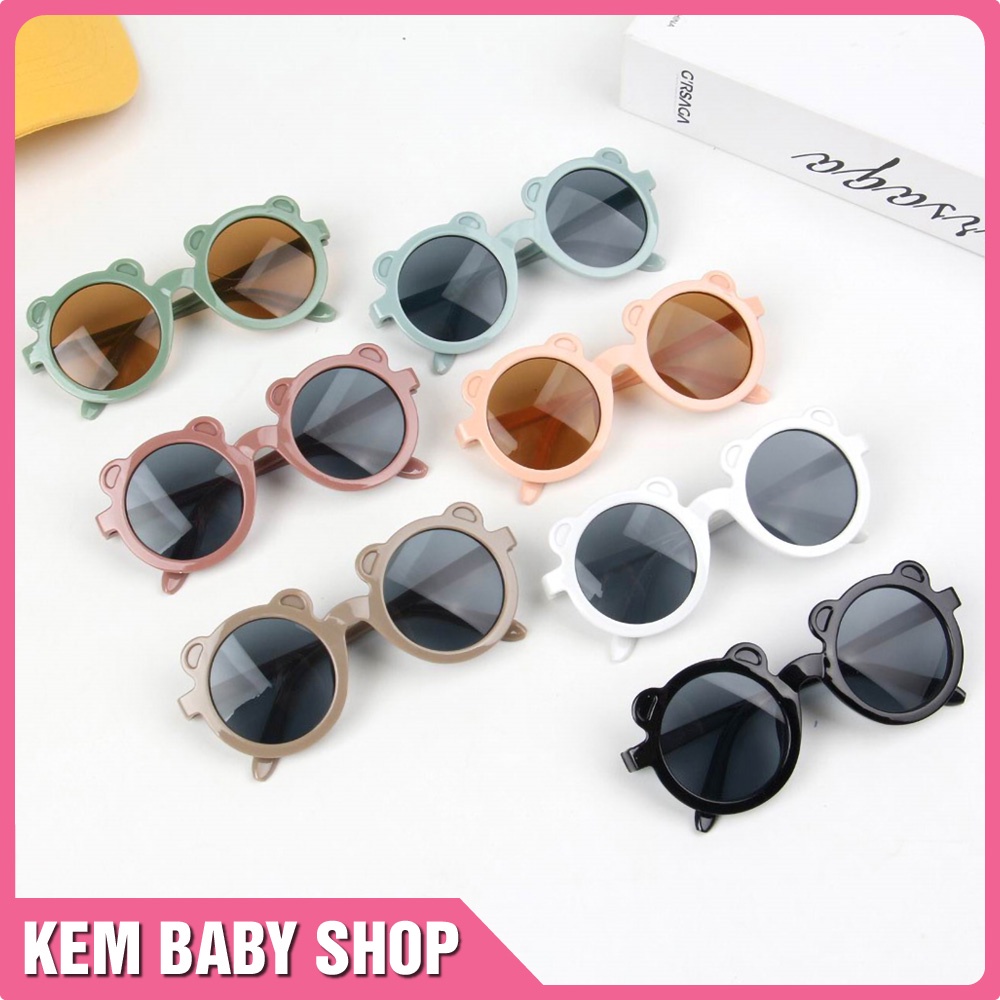 Kính mát cho trẻ em hình gấu dễ thương - Kính thời trang chống nắng cho bé trai và bé gái
