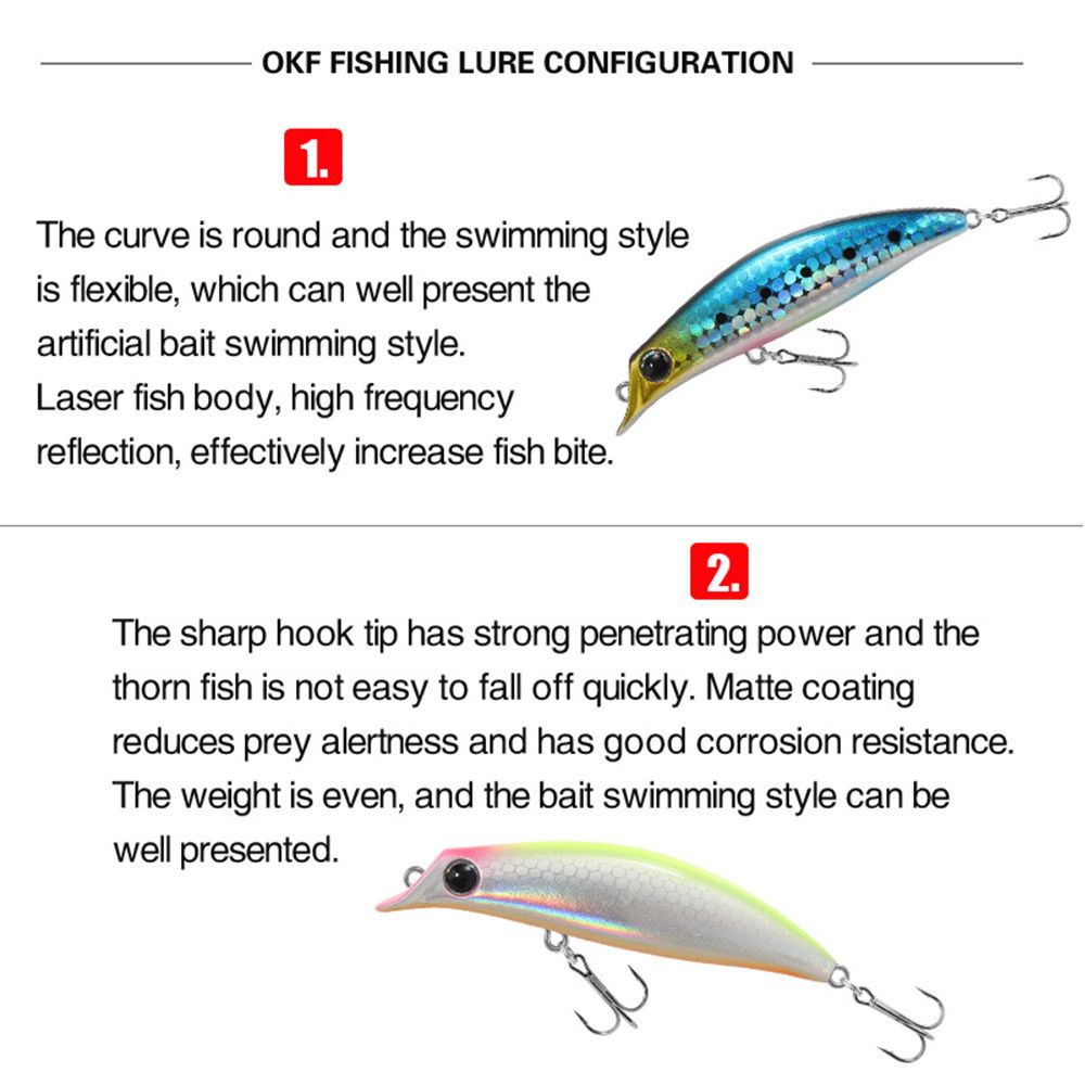 MUVAKO Mồi Câu Cá Nhân Tạo Thu Hút Cá 75mm 8g Nhiều Màu Sắc