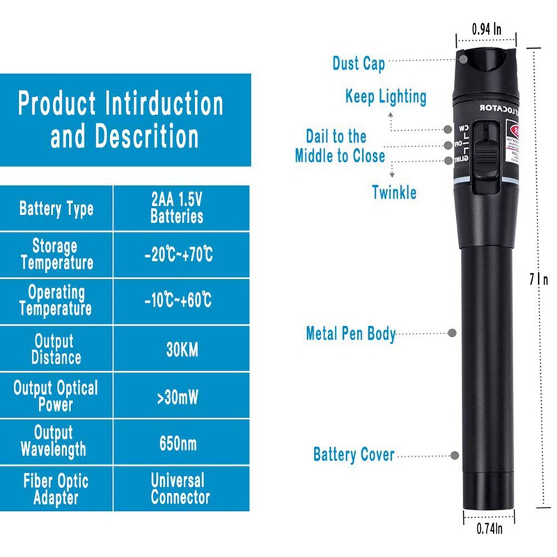 Bút Kiểm Tra Lỗi Sợi Quang 30mw 30km | BigBuy360 - bigbuy360.vn