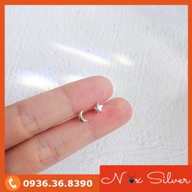 Bông tai - Star and Moon earings - Bạc 925